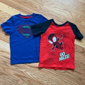 LAST CHANCE! 🎈 MARVEL and SUPERMAN Toddler Boy T-Shirts Superman and Spin 3T